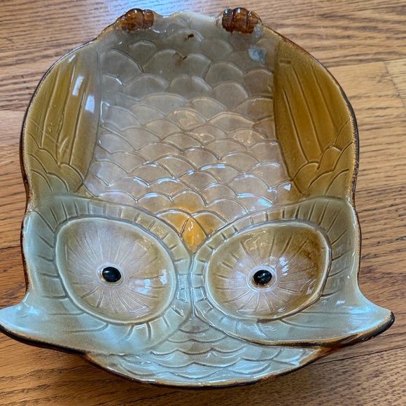 Ceramic Owl Dish Art - Green and Brown - Picture 6 of 13